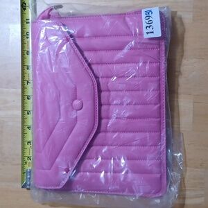 Pink zippered clutch